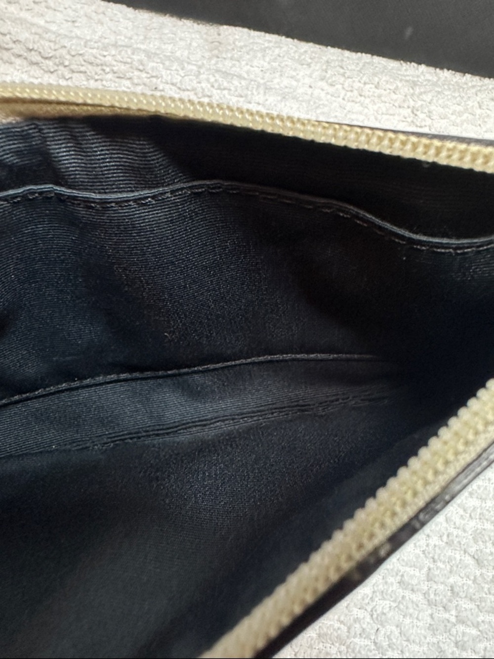 Coach Tan Signature Canvas Wristlet with Navy and Cream Accents - Picture 4 of 9